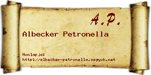 Albecker Petronella névjegykártya